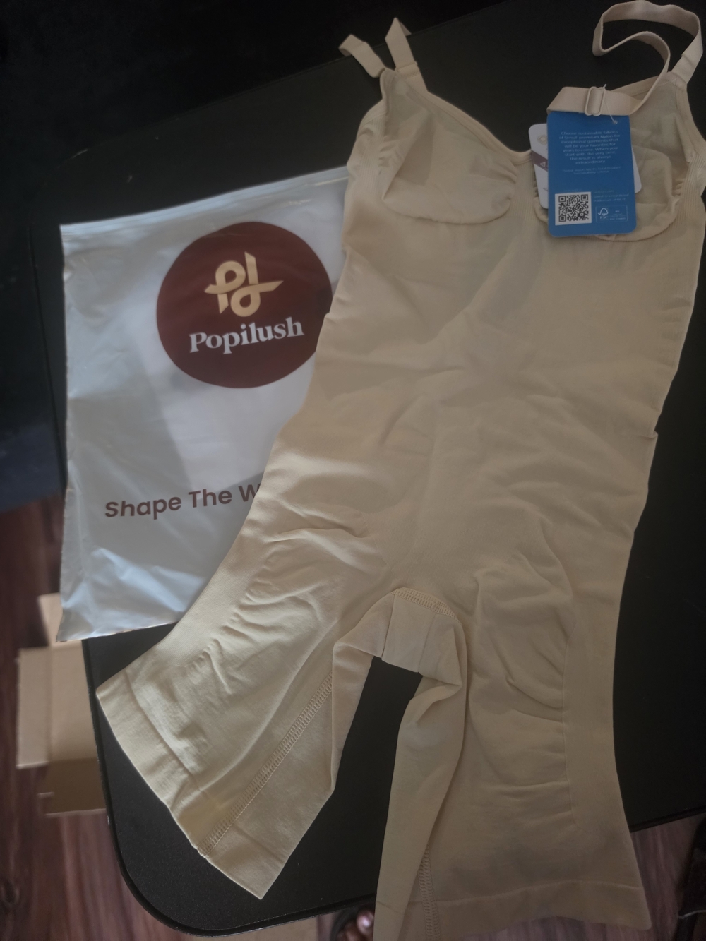 Women's Beige Shapewear Jumpsuit